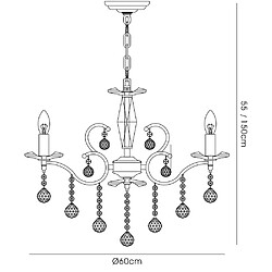 Avis Luminaire Center Suspension Zinta 6 Ampoules doré/cristal