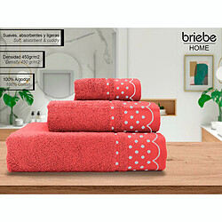 Lot de 3 Serviettes de Bain 100% Coton Éponge 450g Absorbants 3 Tailles Fuchsia, , Fuchsia, Briebe, Polka Dots