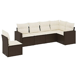 Maison Chic Salon de jardin avec coussins 6 pcs, Ensemble Tables et chaises de jardin, marron résine tressée -GKD457803