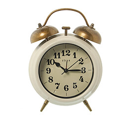 Horloge de table Alexandra House Living Blanc Métal 14 x 21 x 7 cm Alarme