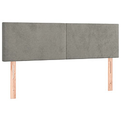 Maison Chic Lot de 2 Têtes de lit design pour chambre - Décoration de lit Gris clair 72x5x78/88 cm Velours -MN91049