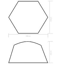 vidaXL Tente de piscine Tissu 500x433x250 cm Bleu pas cher