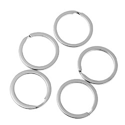 100pcs 28mm Vintage Flat Split Porte-clés Keychain pour accessoires de bricolage argent