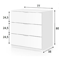 Avis Dansmamaison Commode 3 tiroirs Blanc - LUCIA