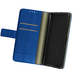 Avizar Housse Samsung Galaxy A22 Aspect Grainé Clapet Portefeuille Stand Vidéo Bleu