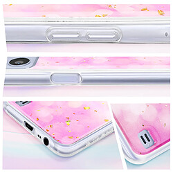 Avizar Coque Realme C31 Silicone Semi-rigide Design Cœurs avec Paillettes Rose pas cher