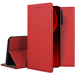 Htdmobiles Housse etui portefeuille avec coque interieure en silicone pour Xiaomi 13T / 13T Pro 5G + film ecran - ROUGE MAGNET