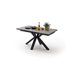 Acheter Inside 75 Table extensible NODA 160 x 90 cm plateau céramique anthracite pied acier laqué anthracite