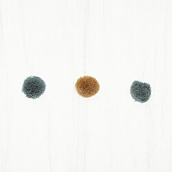 Atmosphera, Createur D'Interieur Voilage crème avec Pompons - Bleu et Ocre