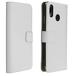 Avizar Étui Huawei P20 Lite Housse cuir portefeuille clapet coque silicone Blanc