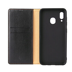 Acheter Wewoo Housse Coque Etui en cuir à rabat horizontal PU + TPU avec support et emplacements pour cartes et portefeuille Galaxy A20 et A30 Noir