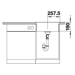 Evier à encastrer 50cm auto blanc - 518524 - BLANCO pas cher