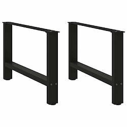 vidaXL Pieds de table basse noir 2 pcs 70x(42-43) cm acier