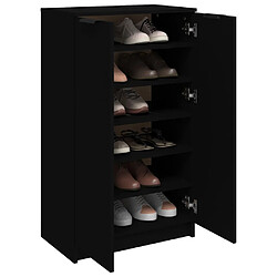 Acheter Maison Chic Armoire à Chaussures Noir,Meuble de Rangement à Chaussures 59x35x100 cm bois d'ingénierie -MN77195