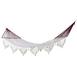 Hesperide Hamac design ethnique Frangia - L. 200 x l. 100 cm - Blanc et bordeaux