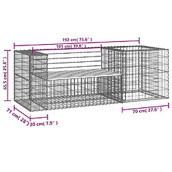 vidaXL Banc de jardin avec panier en gabion bois massif de pin pas cher