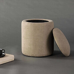 Venture Home Pouf coffre en polyester Limpen tissu beige.