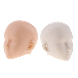 2 Pièces 1/6 Tête Mannequin Modèle pour Formation de Massage Maquillage