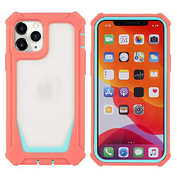 Coque en TPU + acrylique détachable 2-en-1 Rose corail/vert bleuté pour votre iPhone 11 Pro Max 6.5 pouces