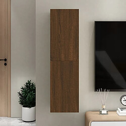 vidaXL Meuble TV mural Chêne marron 30,5x30x110 cm