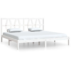 vidaXL Cadre de lit sans matelas blanc bois massif 200x200 cm