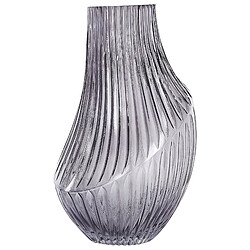 Beliani Vase à fleurs MYRSINA Verre 36 cm Gris