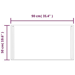 Maison Chic Miroir à LED,Miroir Lumineux LED pour salle de bain,Miroir decoration 90x50 cm -MN45741 pas cher