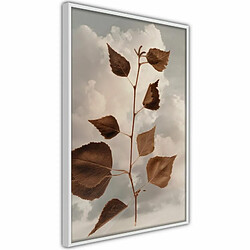 Paris Prix Affiche Murale Encadrée Leaves in the Clouds 20 x 30 cm Blanc