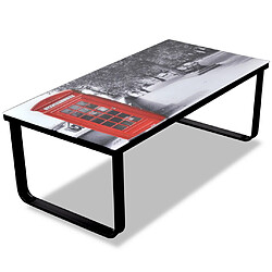 Helloshop26 Table basse de salon design verre Londres 90 x 45 cm noir 0902030 