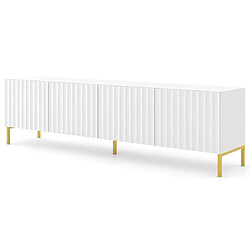 Bestmobilier Lara - meuble tv - pieds dorés - 200 cm