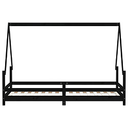 Maison Chic Lit simple Cadre de lit pour enfants,Lit d'Enfant Moderne noir 90x200 cm bois de pin massif -MN71722 pas cher