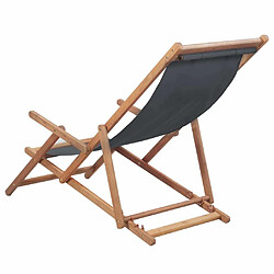 Maison Chic Chaise pliable de plage pour relaxTissu et cadre en bois Gris -GKD82821