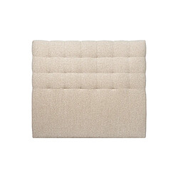 Sommeil de plomb Tete de lit Capitonnée Bouclette Beige L 135 cm - Ep 10 cm rembourré