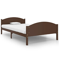 vidaXL Cadre de lit sans matelas marron foncé pin massif 120x200 cm