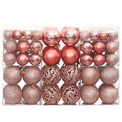 vidaXL Boules de Noël 100 pcs rose et rosé 3 / 4 / 6 cm