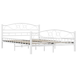 Avis vidaXL Cadre de lit sans matelas blanc métal 140x200 cm