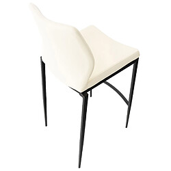 Acheter Decoshop26 Tabouret de bar design classique et moderne en synthétique crème pieds en acier noir repose-pieds 10_0000867