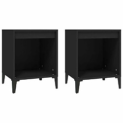 Maison Chic Lot de 2 Tables de chevet - Tables de Nuit Noir 40x35x50 cm