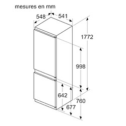 Acheter Réfrigérateur combiné intégrable à glissière 260l - ki86nnsf0 - SIEMENS