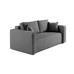 Bestmobilier Topaze - canapé droit 2 places - en tissu Topaze - canapé droit 2 places - en tissu - Gris foncé