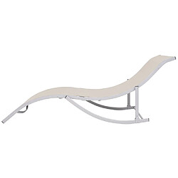 Avis Helloshop26 Lot de deux chaises longues pliables textilène crème 02_0011947