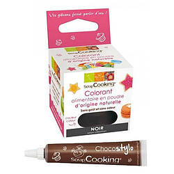 Scrapcooking Colorant alimentaire naturel en poudre Noir + Stylo chocolat