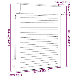 vidaXL Volet roulant aluminium 80x100 cm blanc pas cher