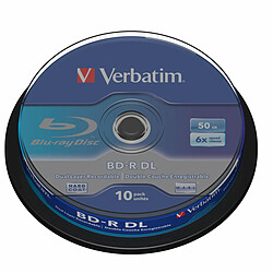 Verbatim BD-R DL 50 GO CERTIFIÉ 6X (PACK DE 10, SPINDLE)