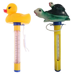 Thermomètre pour piscine et spas Température de l'eau flottante avec canard et tortue