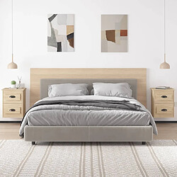 Avis Maison Chic Lot de 2 Tables de Chevet murales - Tables de Nuit chêne sonoma 41,5x36x53 cm