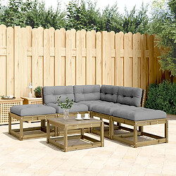 Maison Chic Salon de jardin 5 pcs avec coussins | Ensemble de Table et chaises | Mobilier d'Extérieur bois de pin imprégné -GKD69040