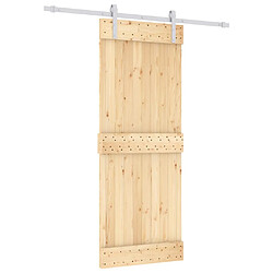 vidaXL Porte coulissante et kit de quincaillerie 80x210 cm pin massif