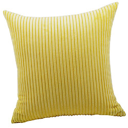 taie d'oreiller en velours côtelé de couleur unie canapé carré housse de coussin jaune pas cher