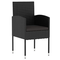 Avis Maison Chic Mobilier à dîner 3 pcs de jardin - Ensemble table et chaises d'extérieur - Salon/Mobilier de jardin classique Résine tressée Noir -MN43035